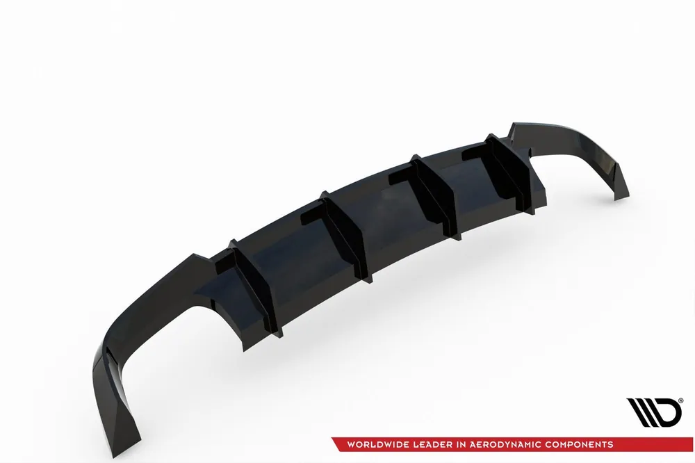 Ofertă de sezon Difuzor Maxton Design potrivit pentru bara din spate S6, S-Line pe Audi A6 C7 sedan, Avant 2014-2017, lac negru