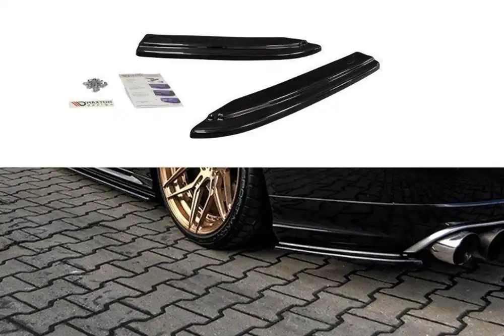 Extensii laterale Maxton Design versiunea 1 potrivite pentru bara de protecție spate S8 pe Audi A8 D4 2015-2017, lac negru Mai ieftin