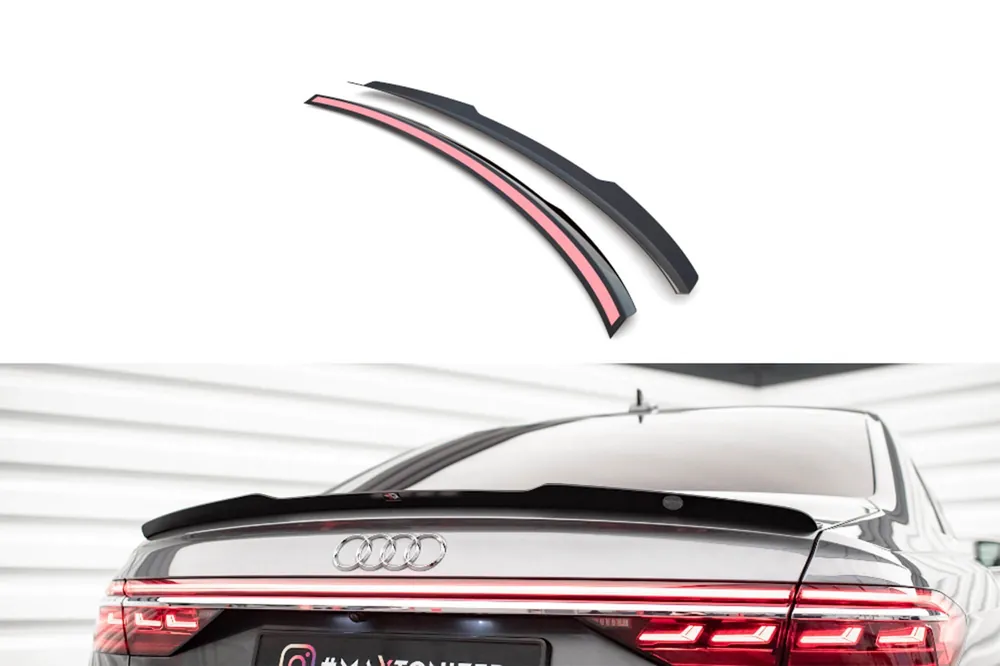 Calitate înaltă Spoiler Maxton Design potrivit pentru Audi A8, A8 S line 2017-2021, S8 D5 2019-2021, lac negru