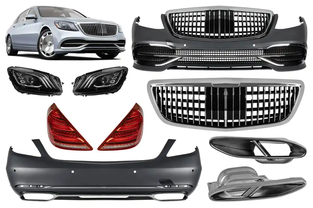 Pachet Maybach potrivit pentru Mercedes S-Class W222 2013-2020 cu faruri LED și stopuri LED Ofertă