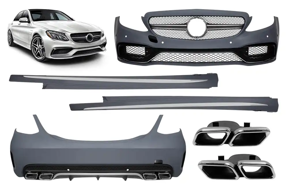 Cumpărături sigure Un pachet de design tip C63 potrivit pentru Mercedes C-Class W205 sedan 2015-2018