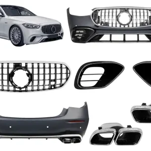 Un pachet de design tip S63 potrivit pentru Mercedes S-Class W223 după 2020 cu elemente cromate Lichidare de stoc