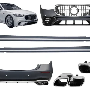 Un pachet de design tip S63 potrivit pentru Mercedes S-Class W223 cu ampatament lung după 2020, cu elemente cromate Chilipir
