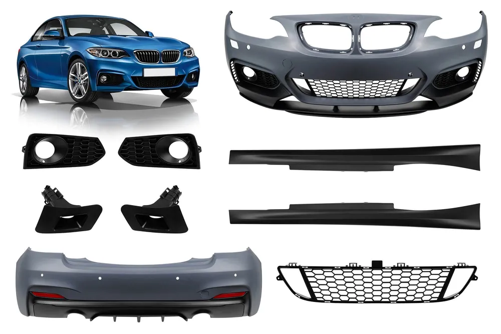 Pachet de design M Performance Design potrivit pentru BMW Seria 2 F22 Coupe, F23 Cabriolet 2013-2018 cu PDC, fără halogen -o–o- Livrare rapidă