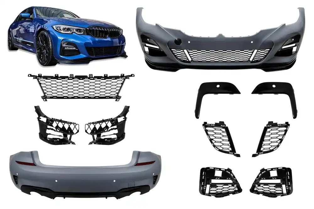 Calitate înaltă Pachet M Performance Design Design potrivit pentru BMW Seria 3 G20 sedan după 2019 cu PDC, fără ACC, fără lumini de ceață, fără praguri -o–o-