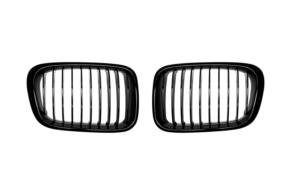 Comandă acum Grile de rinichi cu nervuri simple, vopsite în negru, potrivite pentru BMW Seria 3 E46 sedan, E46 touring 1998-2001