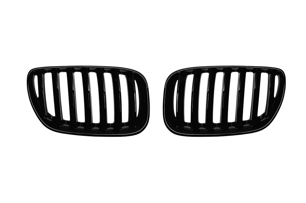 Grile rinichi cu nervuri simple vopsite în negru, potrivite pentru BMW X5 E53 2004-2007 Reducere extra
