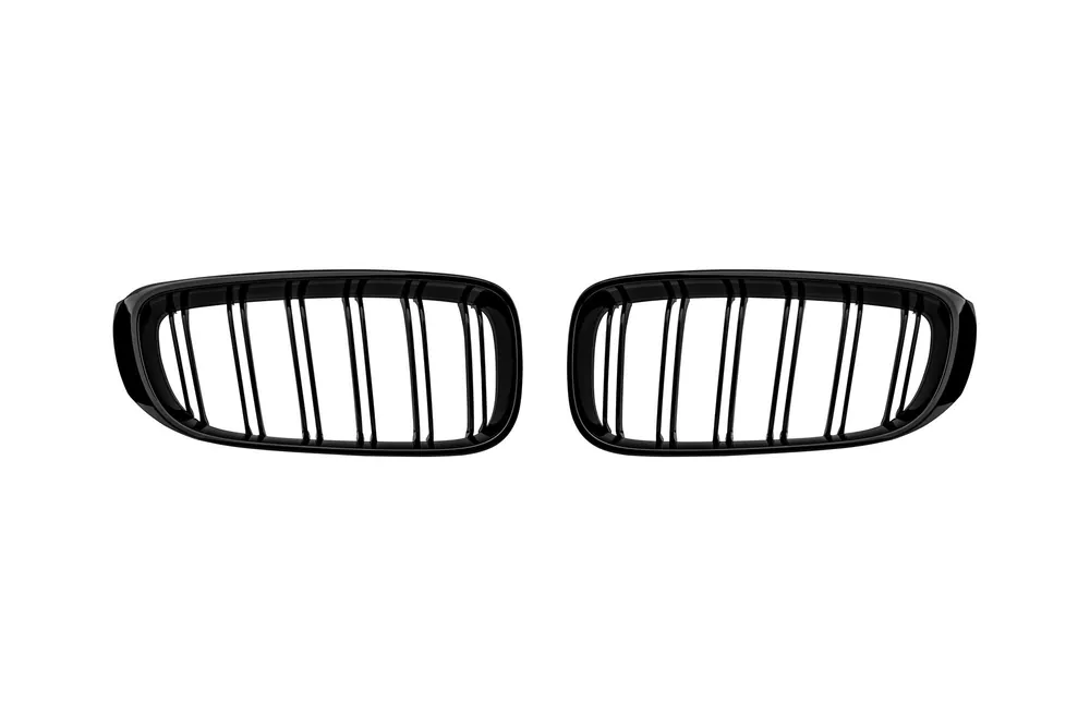 Expediere rapidă Grile rinichi cu nervuri duble vopsite în negru, potrivite pentru BMW Seria 3 GT F34 2013-2016