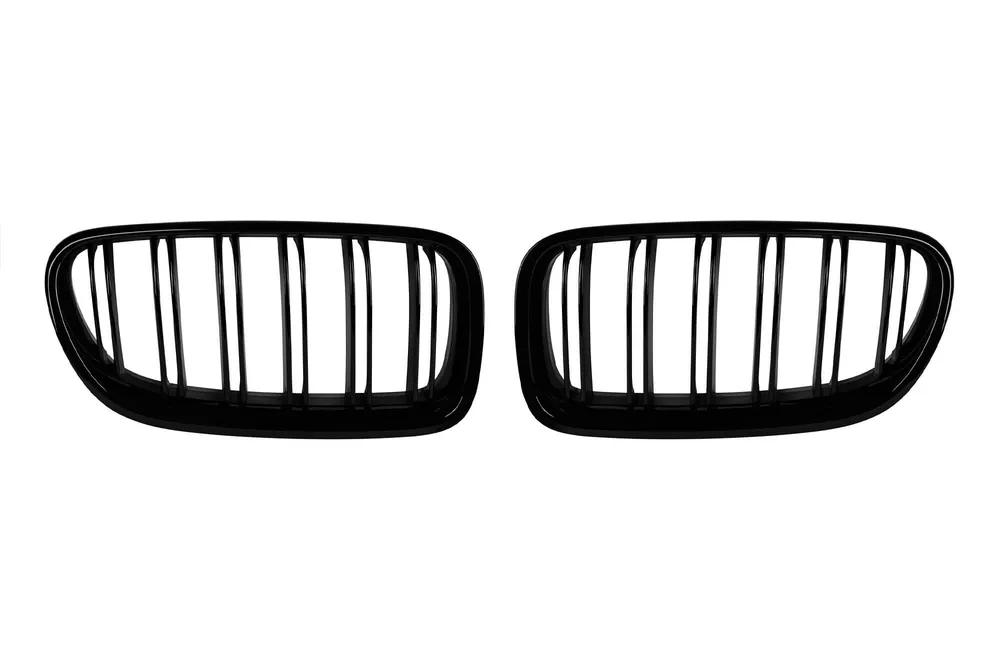 Grile de rinichi tip M5 cu nervuri duble, lac negru, potrivite pentru BMW Seria 5 F10 sedan, F11 touring 2010-2017 Ofertă limitată