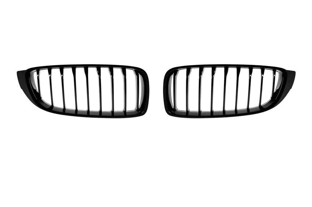 Grile de rinichi negre potrivite pentru BMW Seria 4 F32, F33, F36 2013-2021 cu fante unice Disponibil imediat