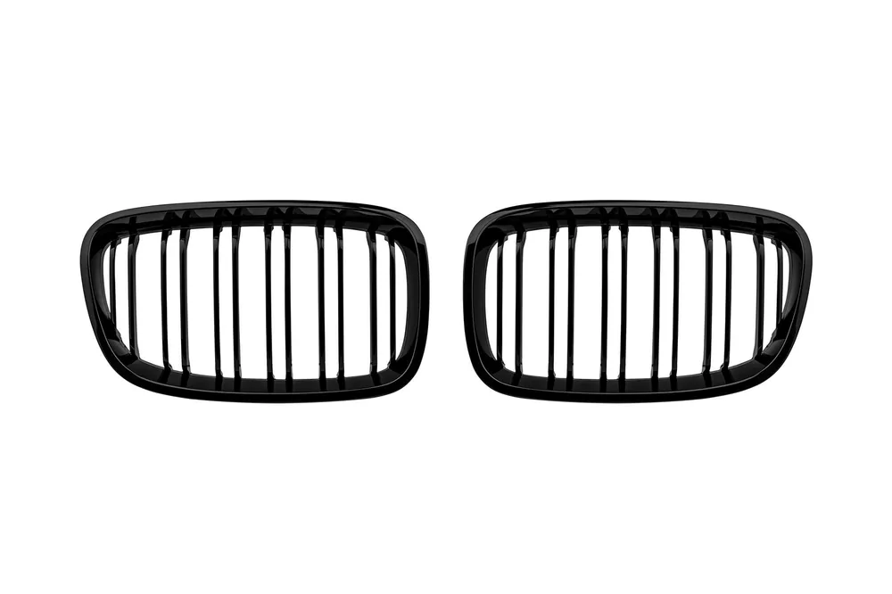 Retur ușor Grile rinichi cu nervuri duble, lac negru tip M1, potrivite pentru BMW Seria 1 F20 cu 5 uși, F21 cu 3 uși 2011-2015
