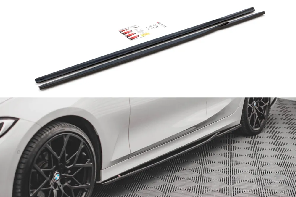 Reduceri Difuzori de praguri laterale Maxton Design potriviți pentru BMW Seria 3 G20 Sedan, G21 Touring 2018-2022, negru lucios