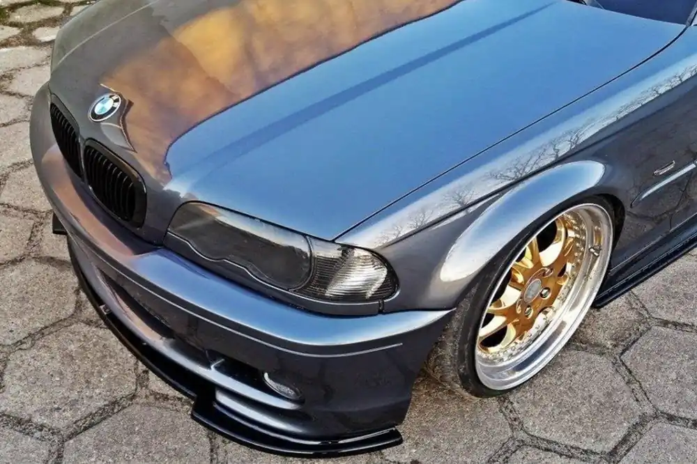 Ofertă limitată Spoiler Maxton Design potrivit pentru bara frontală M Technik la BMW Seria 3 E46 Coupe 1999-2003, lac negru