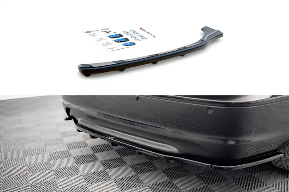 Aditiv Maxton Design pentru difuzor cu aripioare verticale, potrivit pentru bara de protecție M Technik din spate la BMW Seria 3 E46 Coupe 1999-2003, lac negru Discount