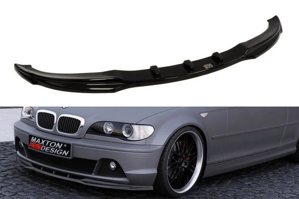Transport gratuit Spoiler Maxton Design potrivit pentru bara de protecție frontală standard a BMW Seria 3 E46 Coupe 2002-2007, lac negru