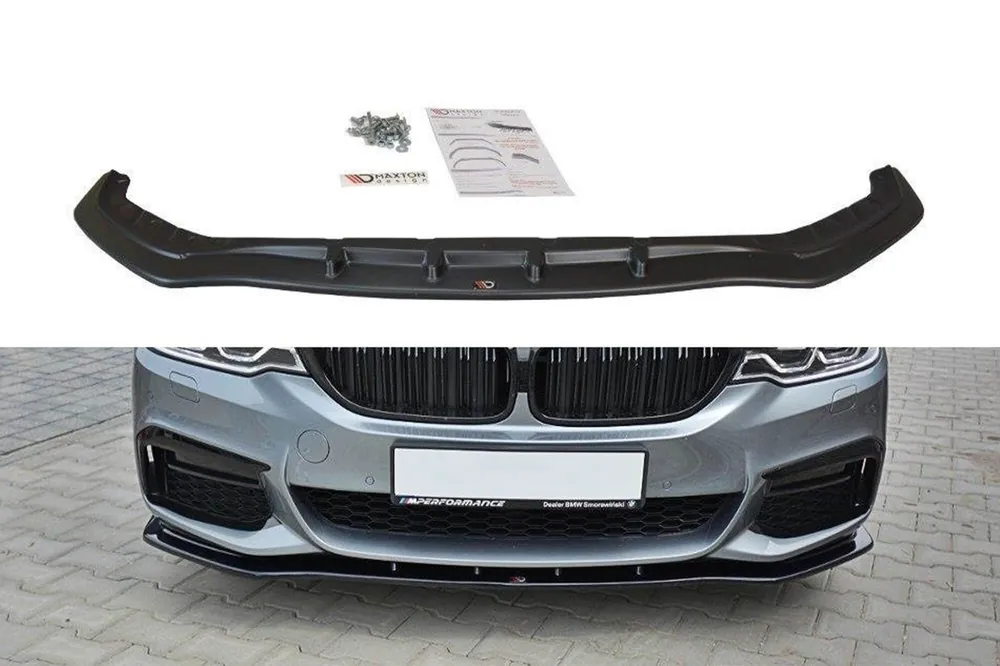 Spoiler Maxton Design versiunea 1 potrivit pentru bara de protecție frontală M Technik pe BMW Seria 5 G30, G31 după 2017, lac negru Cumpără acum