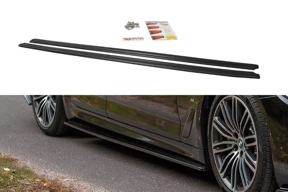 Ofertă exclusivă Aditive Maxton Design potrivite pentru praguri M Technik pe BMW Seria 5 G30, G31 după 2017, lac negru