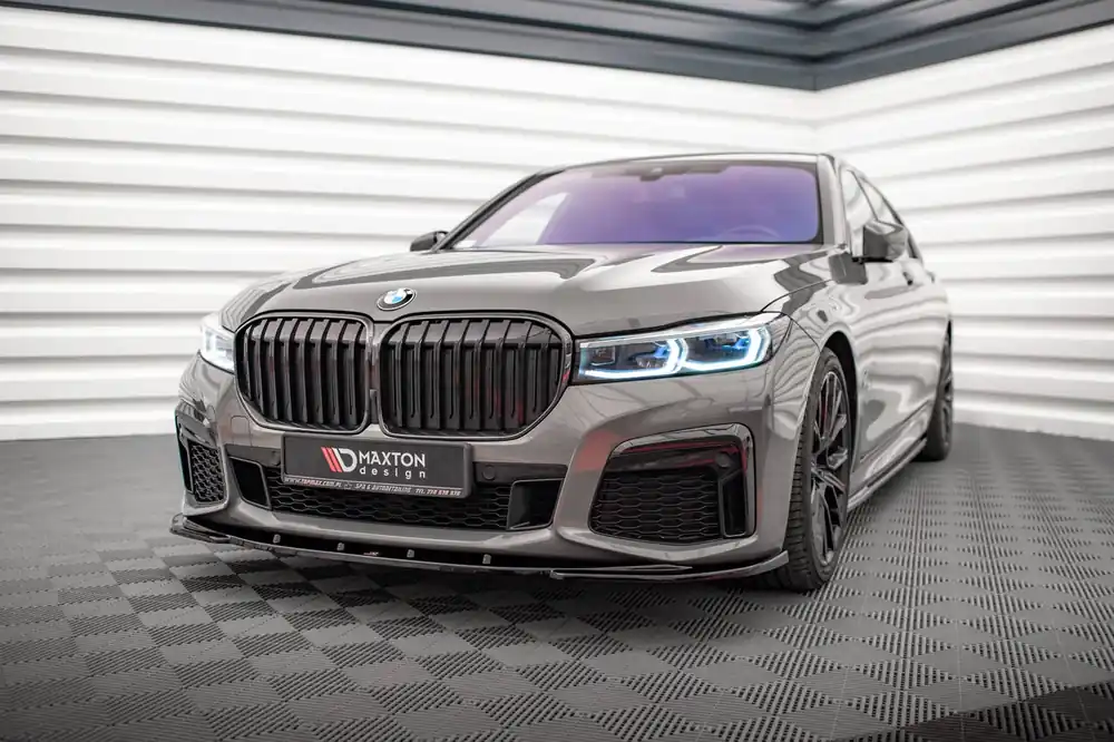 Spoiler Maxton Design versiunea 1 potrivit pentru bara de protecție frontală M pe BMW 7 G11 după 2019, lac negru Livrare rapidă