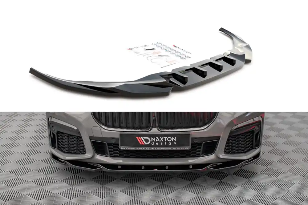 Preț mic Spoiler Maxton Design potrivit pentru bara frontală M la BMW 7 G11 după 2019, lac negru