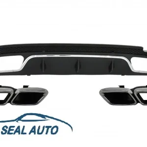 Difuzor Bara Spate cu Ornamente tobe compatibil cu Mercedes Benz W205 C-Class (2014-up) C63 AMG Design Plată securizată
