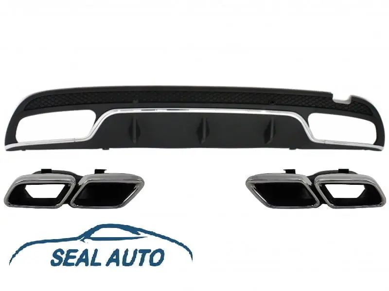 Difuzor Bara Spate cu Ornamente tobe compatibil cu Mercedes Benz W205 C-Class (2014-up) C63 AMG Design Plată securizată