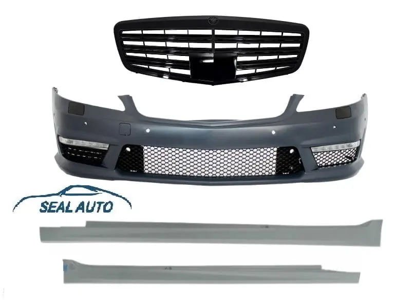Bara Fata compatibil cu Mercedes W221 S-Class S63 S65 AMG-Look 2005-2010 cu Grila Centrala Piano Black Design si Praguri Laterale Versiune Scurta Ultima șansă