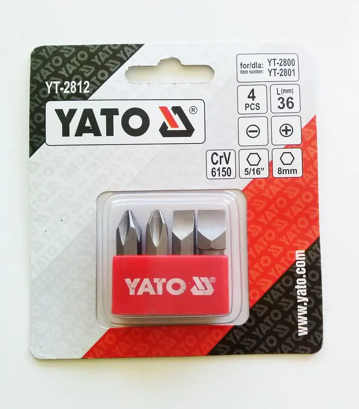 Yt-2812 Set 4 Biti, 36mm, Ph2-Ph3, 8-10mm YATO Lichidare de stoc