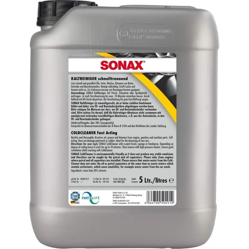 Sonax Solutie Curatat Ulei / Ceara / Vaselina 5L SO542500 Comandă acum