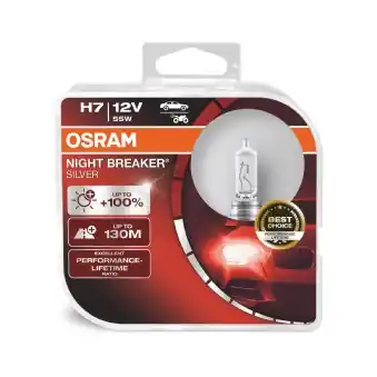 Set 2 Becuri 12V H7 55 W Night Breaker Silver +100% Osram ams-OSRAM Doar azi