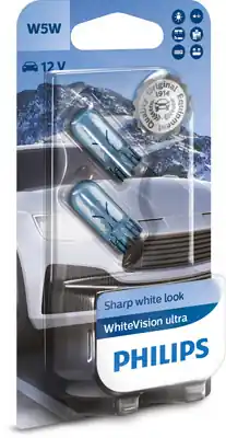 Livrare expres Set 2 Becuri Fara Soclu W5W 12V (Blister) White Vision Ultra Philips PHILIPS