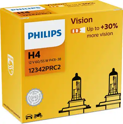 Cumpără acum Set 2 Becuri Far H4 P43T 60 55W 12V Vision Philips PHILIPS