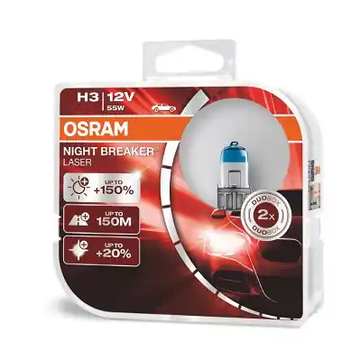 Set 2 Becuri 12V H3 55 W Night Breaker Laser Nextgen +150% Osram ams-OSRAM Chilipir