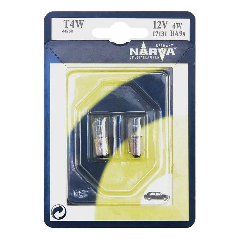 Set 2 Becuri T4W 12V Blister Narva NARVA Retur ușor
