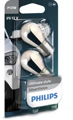 Livrare gratuită Set 2 Becuri Semnalizare Py21W 12V (Blister) Silver Vision Philips PHILIPS