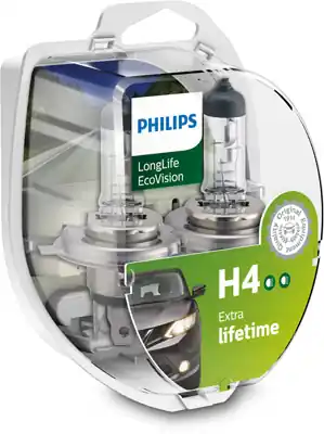 Set 2 Becuri Far H4 60 55W 12V Longer Life Ecovision Philips PHILIPS Reducere extra