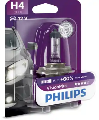Preferatul clienților Bec Far H4 P43T 60 55W 12V Vision Plus Philips PHILIPS