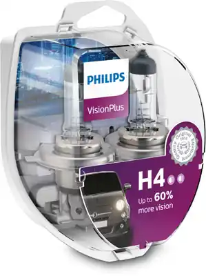 Set 2 Becuri Far H4 P43T 60 55W 12V Vision Plus Philips PHILIPS Preț promoțional
