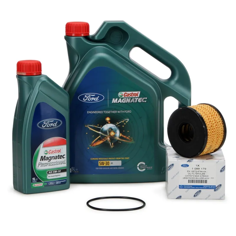 Expediere rapidă Set Ulei Motor Castrol Magnatec Ford 5W-30 A5 5L 15D5E8 + Ulei Motor Castrol Magnatec Ford 5W-30 A5 1L 15D5E6 + Filtru Ulei Oe Ford Mondeo 3 2000-2007 Ford