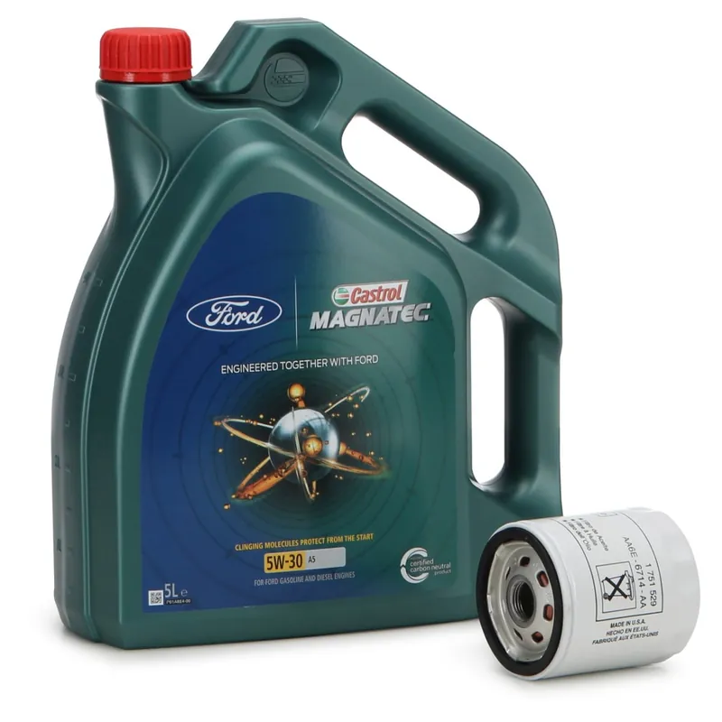 Preț promoțional Set Ulei Motor Castrol Magnatec Ford 5W-30 A5 5L 15D5E8 + Filtru Ulei Motor Oe Ford Mustang 2015 2468342 Ford