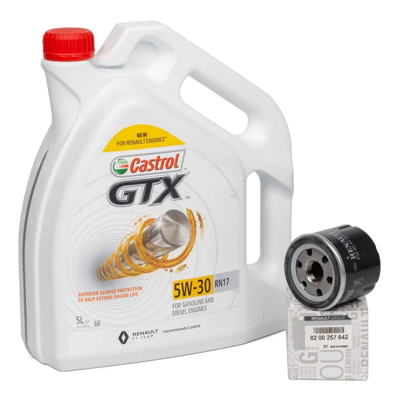 Set Ulei Motor Castrol GTX 5W-30 RN17 ACEA C3 Renault 5L 15CC30 + Filtru Ulei Oe Renault 8200257642 CASTROL Reduceri