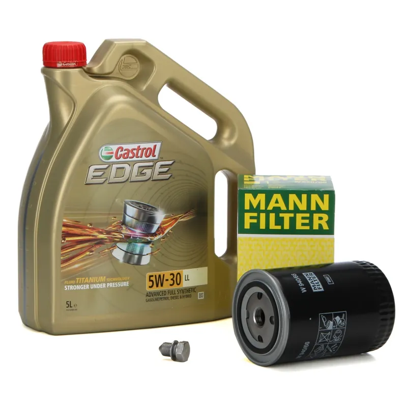 Nu rata Set Ulei Motor Castrol Edge LL 5W-30 5L + Filtru Ulei Mann Filter W940 66 + Buson Golire Baie Ulei Oe Volkswagen N90813202 Mann-Filter