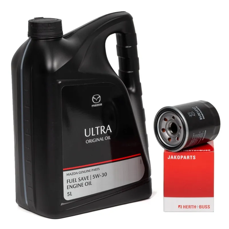 Premium Set Ulei Motor Mazda Ultra 5W-30 5L 206485 + Filtru Ulei Herth+Buss Jakoparts Mazda Mpv 1 1988-1999 J1313016 Mazda