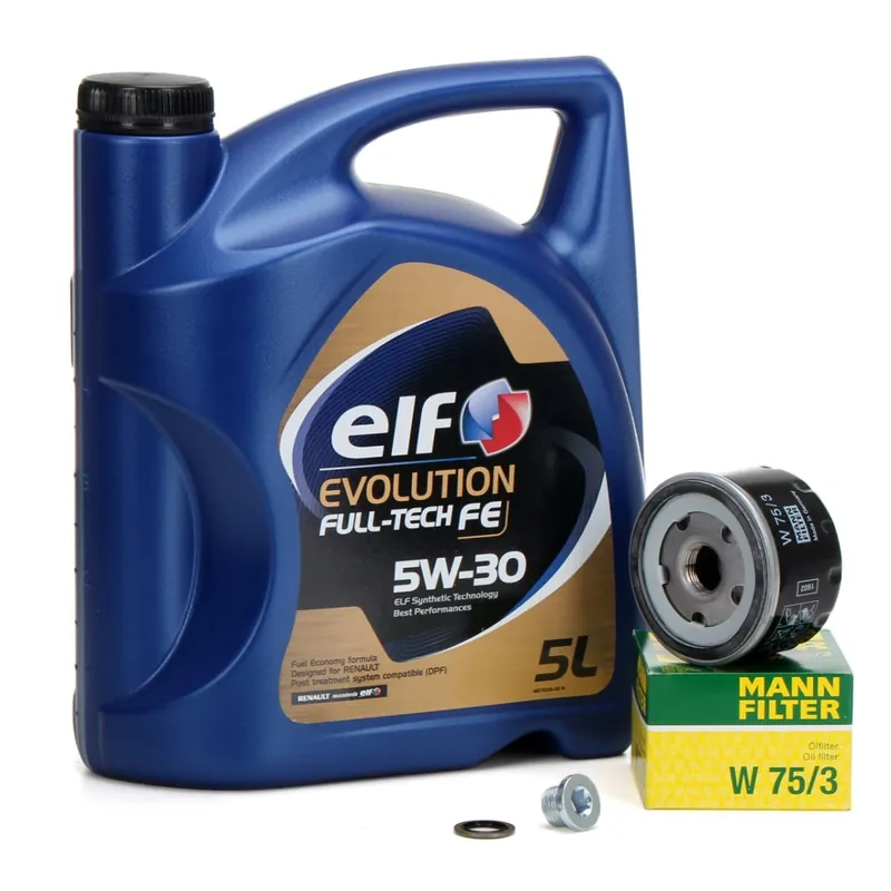 Ofertă exclusivă Pachet Revizie Ulei Motor Elf Evolution Full Tech FE 5W-30 5L + Filtru Ulei Mann Filter Mitsubishi Carisma 1995-2006 W75 3 + Buson Golire Baie Ulei Elf