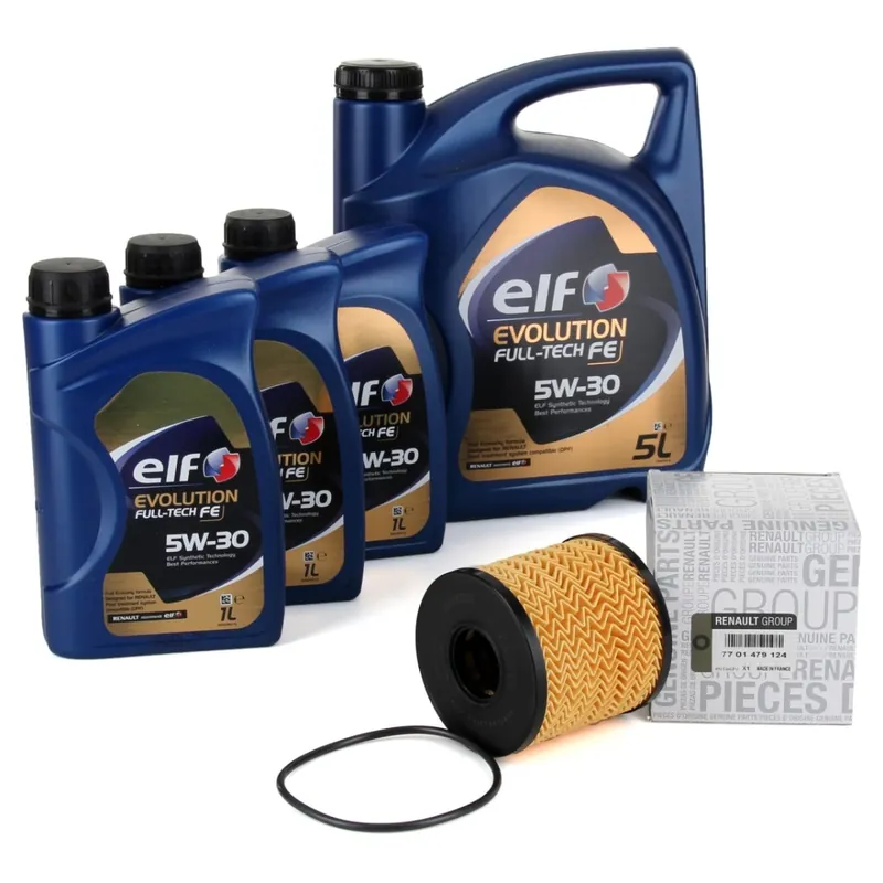 Pachet Revizie Ulei Motor Elf Evolution Full Tech FE 5W-30 5L + 3 Buc 1L + Filtru Ulei Oe Renault Espace 3 2000-2002 7701479124 Elf Retur gratuit