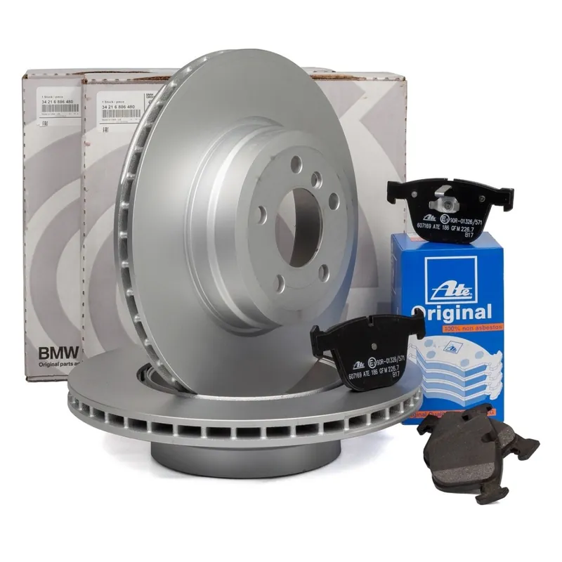 Livrare expres Set 2 Buc Discuri Frana Spate Oe + Set Placute Frana Spate Ate Bmw X6 E71 2007-2014 34216886480+13.0460-7169.2 BMW