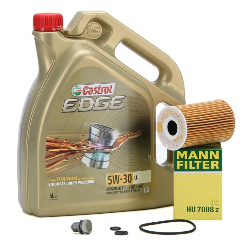 Set Ulei Motor Castrol Edge LL 5W-30 5L + Filtru Ulei Mann Filter HU7008Z + Buson Golire Baie Ulei Oe Volkswagen Touran 1 2003-2010 N90813202 Mann-Filter Ofertă de sezon