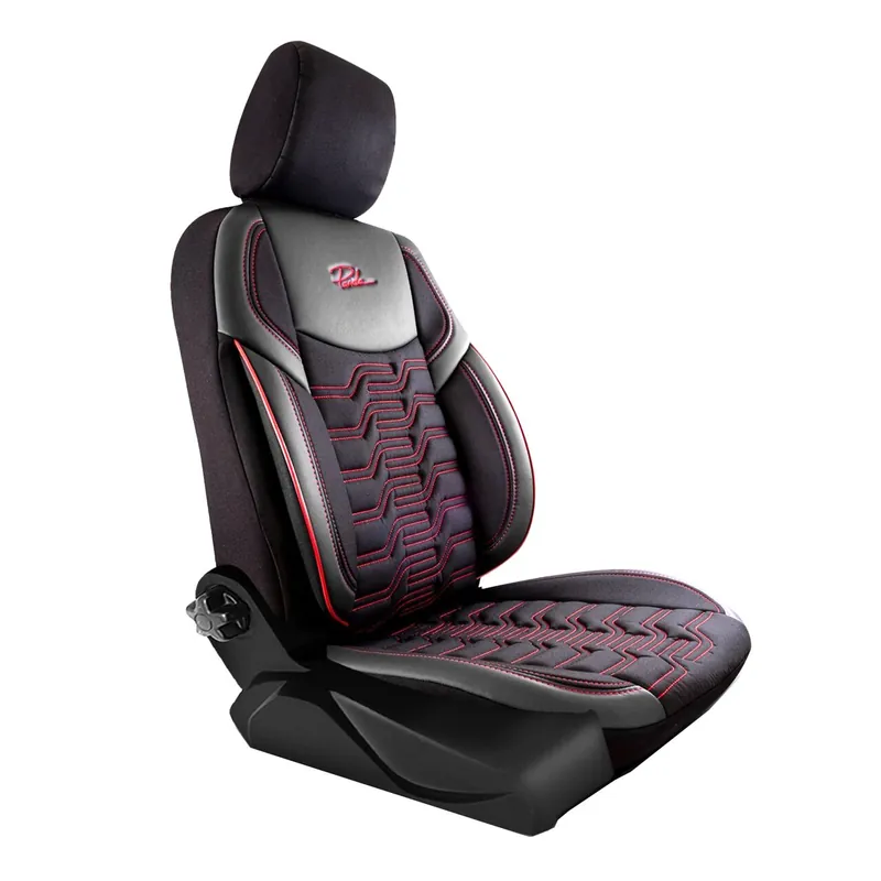 Set Huse Scaune Auto Panda Berlin, negru cu cusatura rosie, 11 piese Cumpără online