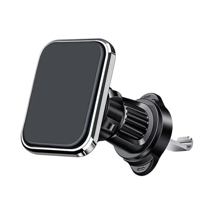 Retur gratuit Suport telefon auto magnetic Siegbert, fixare in grila ventilatie, rotativ 360°, magnetic, negru