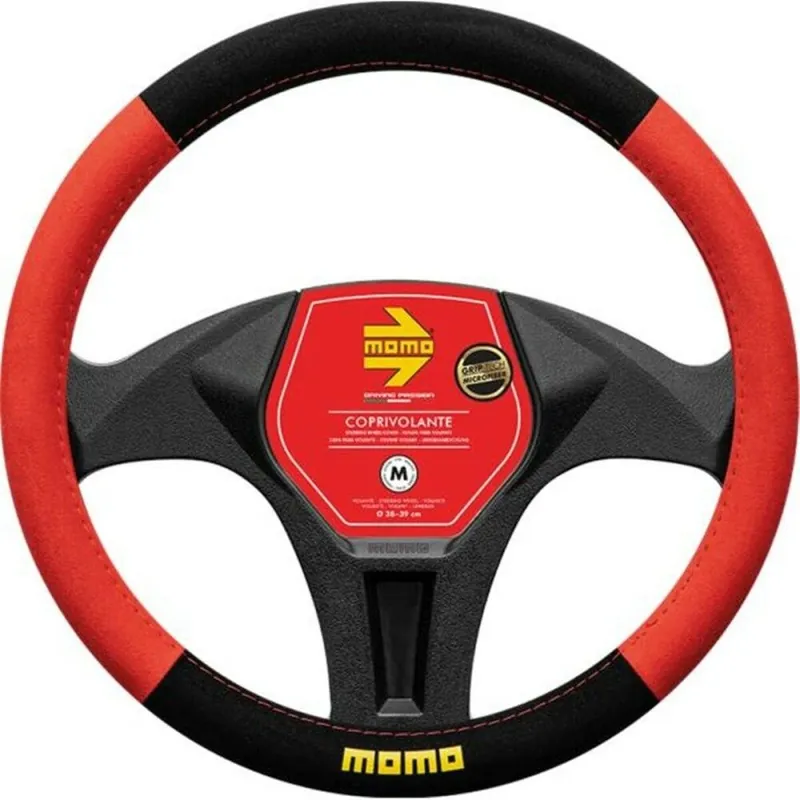 Preț mic Husa volan Momo Easy, microfibra, negru cu rosu