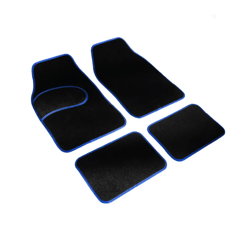 Set 4 covorase auto universale, RoGroup, mocheta bordurata, Albastru Reducere extra
